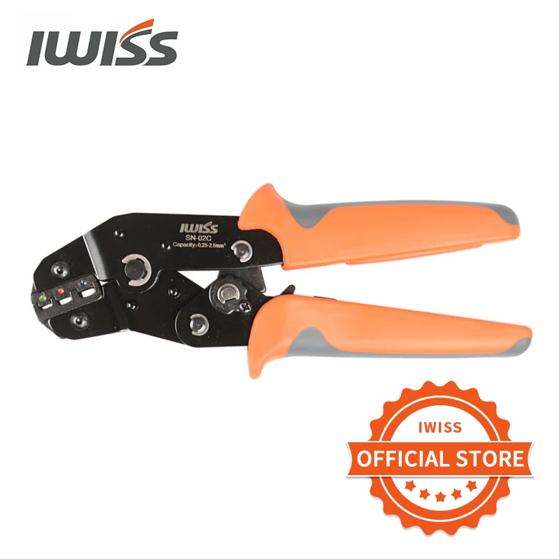 IWISS SN-02C Pre-Insulated Connectors Crimping Pliers U Type Y Terminals Crimper Plier 0.25-2.5mm² Hand Mini Clamp Tools