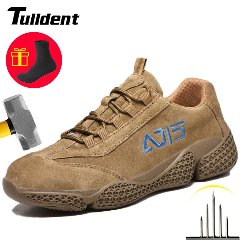 

Tulldent Safety Shoes Men Puncture-Proof Work Sneakers Men Steel Toe Shoes Work Boots Indestructible Safety Boots Male Shoes