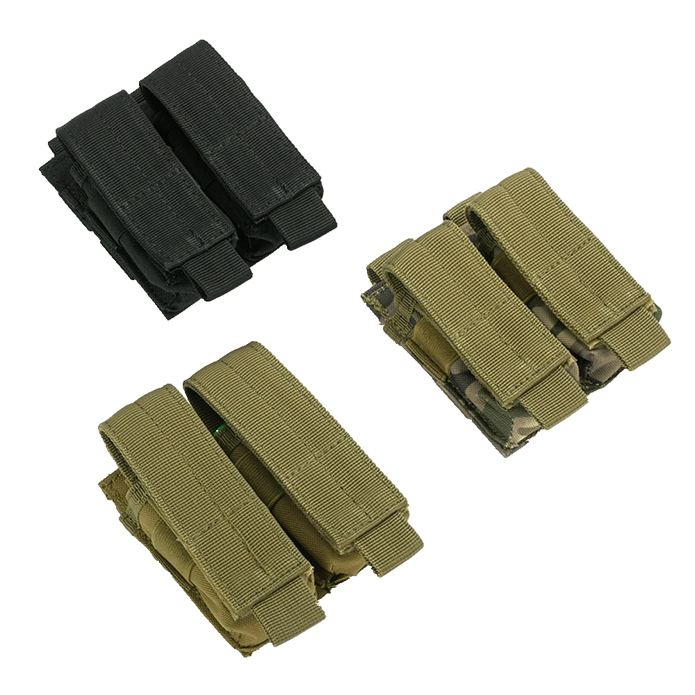 

Outdoor Hunting Combat Duble Pouch 9MM 600D Molle Nylon Tactical Dual Double Pistol Mag Magazine Pouch Close Holster