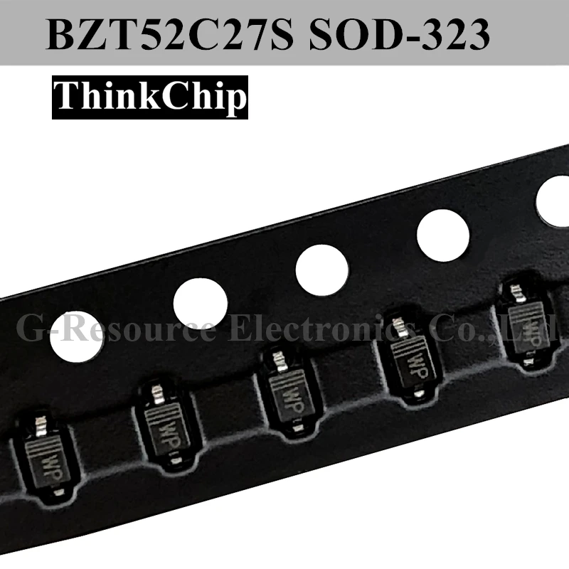 (100Pcs) BZT52C27S SOD-323 SMD 0805แรงดันไฟฟ้าStabilizedไดโอด27V (เครื่องหมายWP)