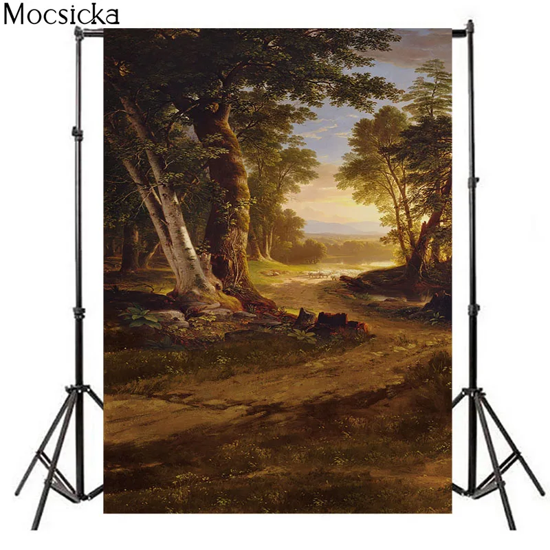 Mocsicka Retro Texture Photography Backdrops Adult Portrait Photo Wallpaper Forest Trail Decoration  Studio Photography Props