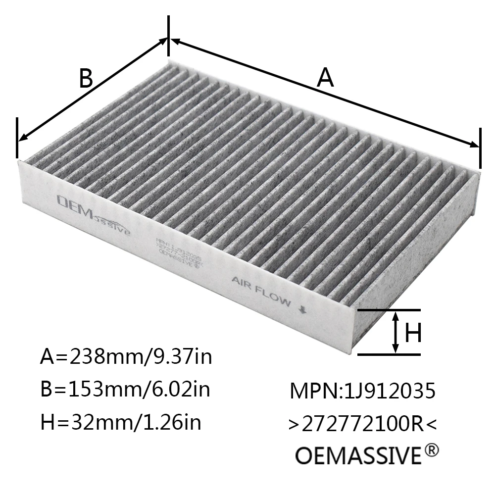 Car Activated Carbon Pollen Cabin Air Filter For Nissan Juke F15 Pulsar C13 Renault Fluence 272772100R 27277-2100R 27277-1KA0A