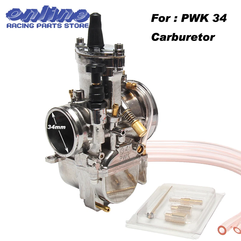 New silver Carburetor for Mikuni Maikuni PWK34 34mm Carb Parts 125cc to 250cc Scooters With Power Jet Motorcycle ATV