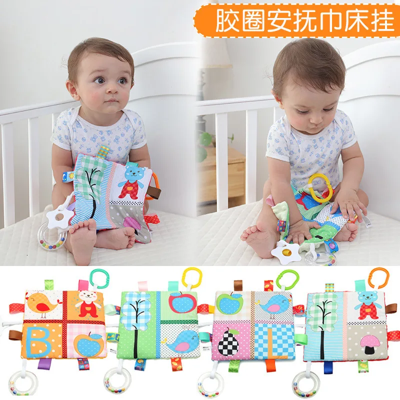 19x19CM Baby Infant Animal Soothe Appease Towel Soft Plush Comforting Toy Crib Bed Stroller Hanging Rattle Bell Educational Toys