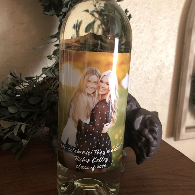 20pcs Custom Wine Labels Stickers Personalized Bottle Labels Wrapper Customized Couple Name with Picture Bride Shower Wedding