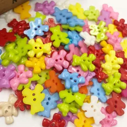 50pcs Fancy Bear Resin Buttons For Baby Kids Clothes Sewing Buttons Scrapbooking Garment DIY Apparel Accessories PT97