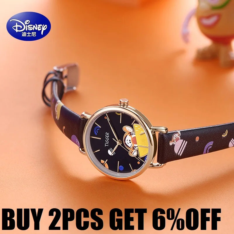 Disney Women Fashion Casual Japan Quartz Wristwatch Winnie Pooh Tigger Graffiti Cartoon Youth Lady Student Girl Female New Clock