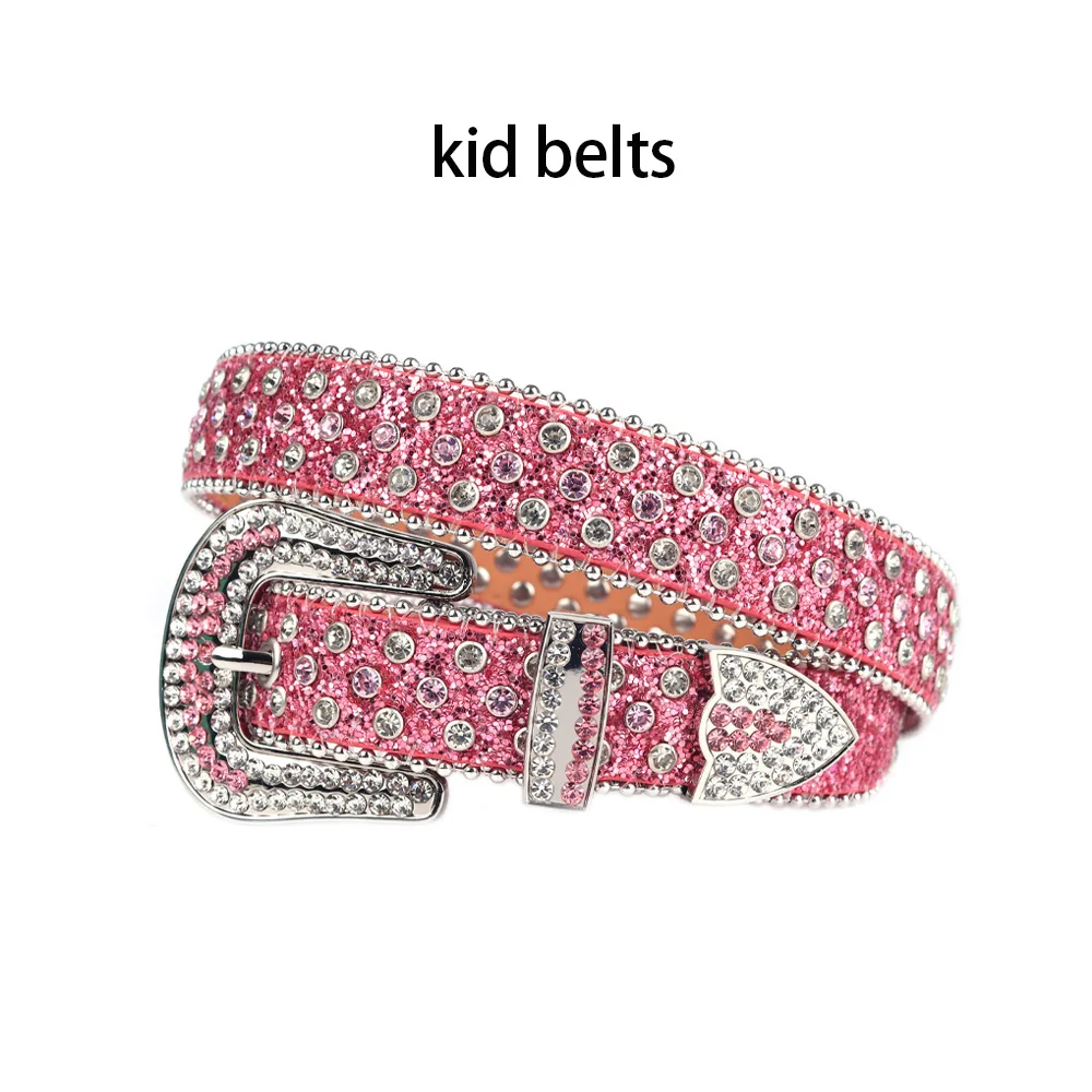 

New Kids Belt Western Rhinestones Belts Waist Belt Luxury Strap Diamond Studded Belts Jeans Boys Girls For Clothing Decoration