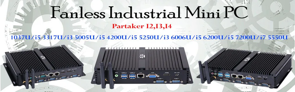Partaker Mini PC Intel Core I5 1235U I7 1255U DDR5 RAM 4 x LAN TPM2.0 2 x DP 12~24V DC RS485 GPIO AGV AMR Industrial Compter IPC