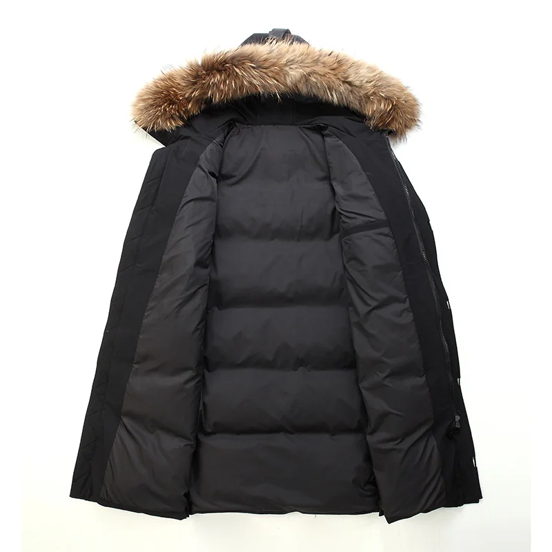 Down jacket Men\'s long thickened extreme winter coat oversized fur collar 2021 new winter couple white duck down windproof coat