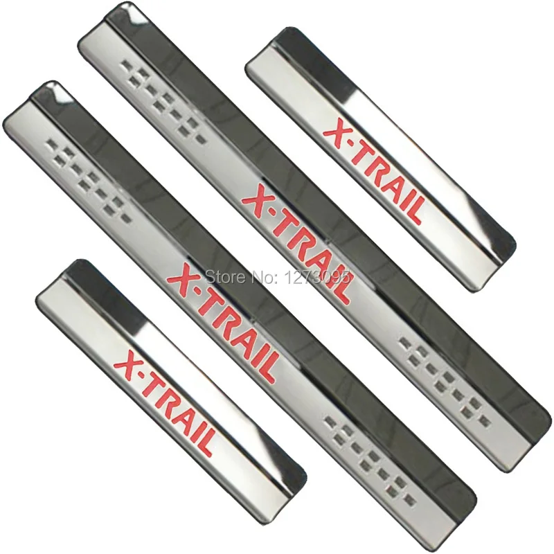 For Nissan X-Trail XTrail T32 T31 Accessories 2024 2023 2022-2008 Stainless Car Door Sill Kick Scuff Plate Protectors Trim Cover