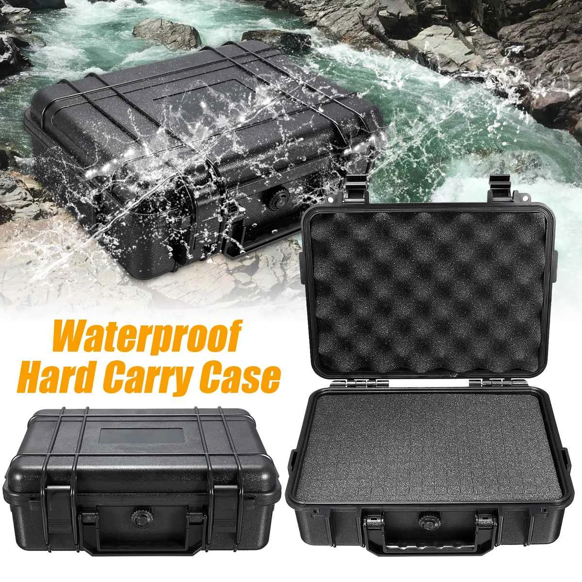 3 Large Sizes Waterproof Hard Carry Tool Case Bag Storage Box Camera Photography With Sponge For Tools Safety Protector Organize