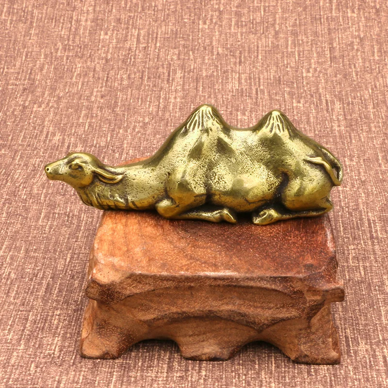 

Brass Tea Pet Penholder Camel Solid Copper Handicraft Paperweight Decoration Carving Antique Collection Gift Figurines Statue