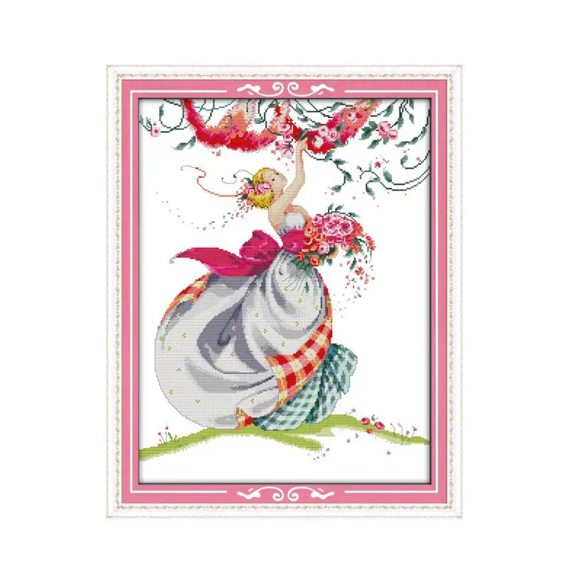 Harvest roses cross stitch kit people 18ct 14ct 11ct count print canvas stitches embroidery DIY handmade needlework