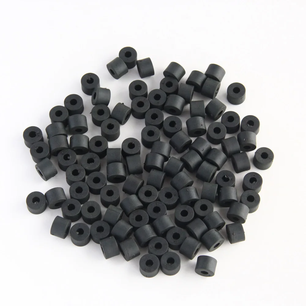 100pcs Holster Spacers Black Nylon Round Rubber Washer 9mm Thick O-Ring Flat Hose Gasket Fastener