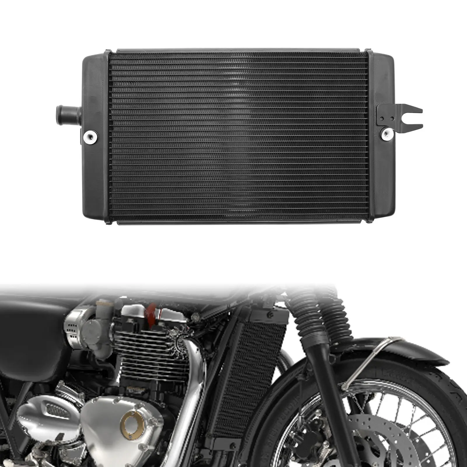 

Motorcycle Aluminum Radiator For Triumph Bonneville Bobber 2017-2022 Speedmaster 2018-2022 2019 2020 2021 Black