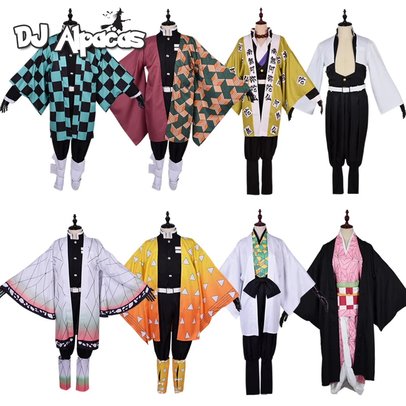 

Kimetsu no Yaiba Kamado Tanjirou Nezuko Agatsuma Zenitsu Kochou Shinobu Sabito Shinazugawa Sanemi Cosplay Costume Halloween Cos