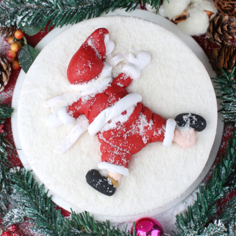 Christmas Santa Cookie Moulds Fondant Cakes Decor Tools Silicone Mold Sugarcraft Chocolate Baking Tools For Cakes Gumpaste Form