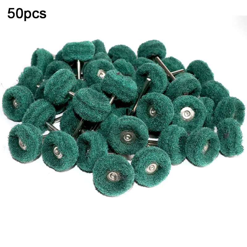 25/50pcs Mini Brush Scouring Pad Abrasive Wheel Nylon Fiber Grinding Sanding Head Buffing Polishing Wheel 1\