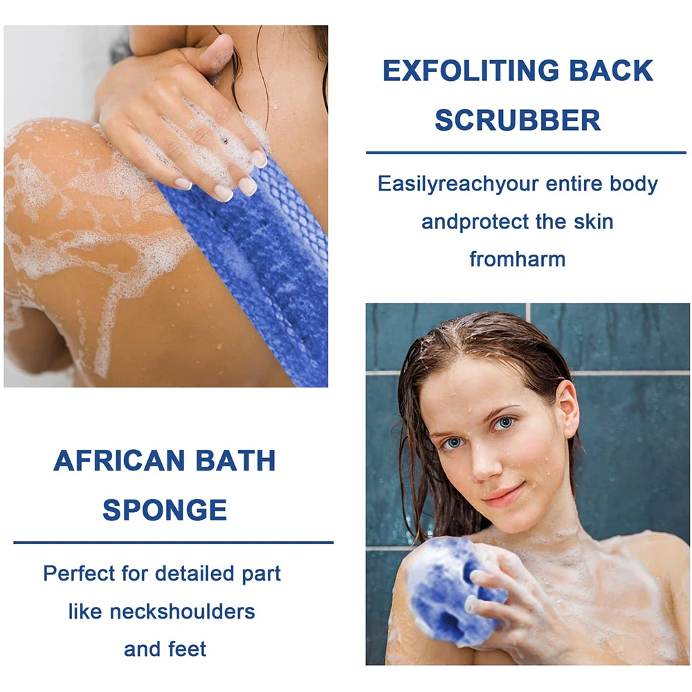 African Net Bath Sponge, 30x80cm African Net Long Bath Net Sponge Exfoliating Shower Body Scrubber Back Scrubber Skin Smoother