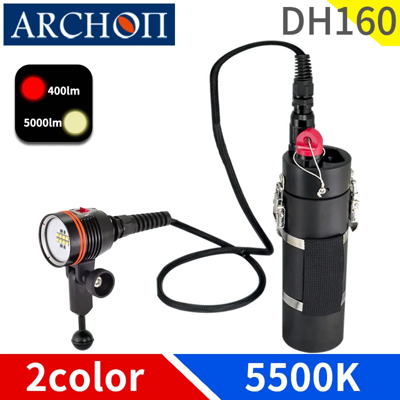 DH160 Large diving photography light 5500K diving light red HD diving video light Underwater 150m diving photography fill lights