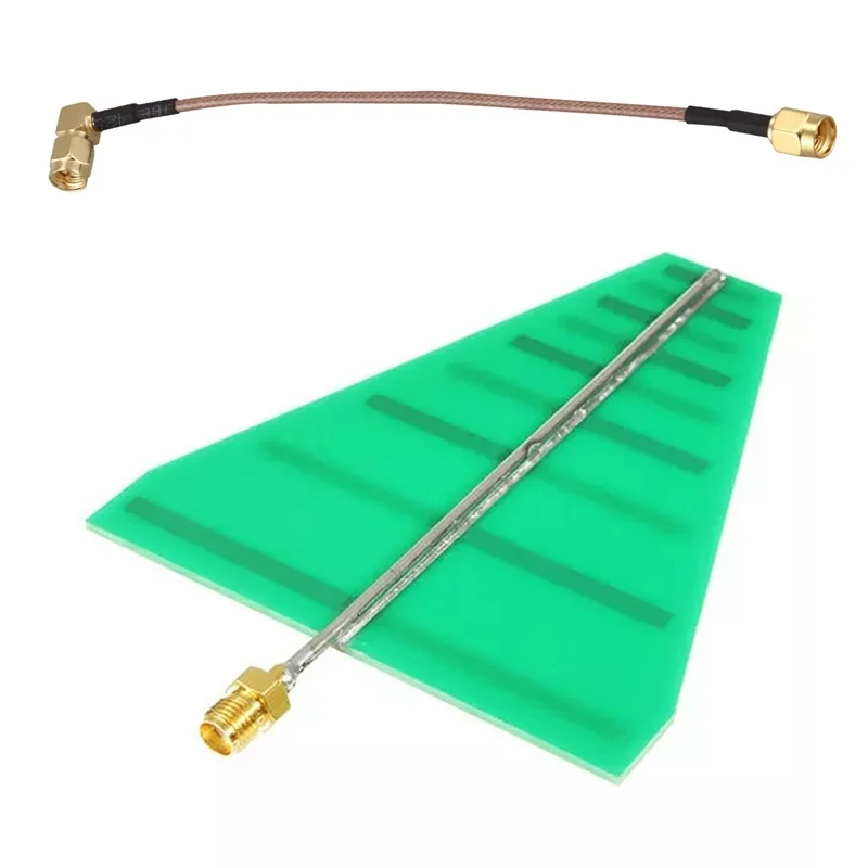 6 inch SMA Male to SMA Right Angle Male Plug Jumper Pigtail Cable & 15W 5-6DB 1.35GHz-9.5GHz UWB SMA Antenna