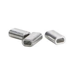 50-200pieces Fishing Aluminum Sleeves 0.8mm-3.4mm Oval Fishing Line Crimp Sleeves Crimping Tube Fishing Connector