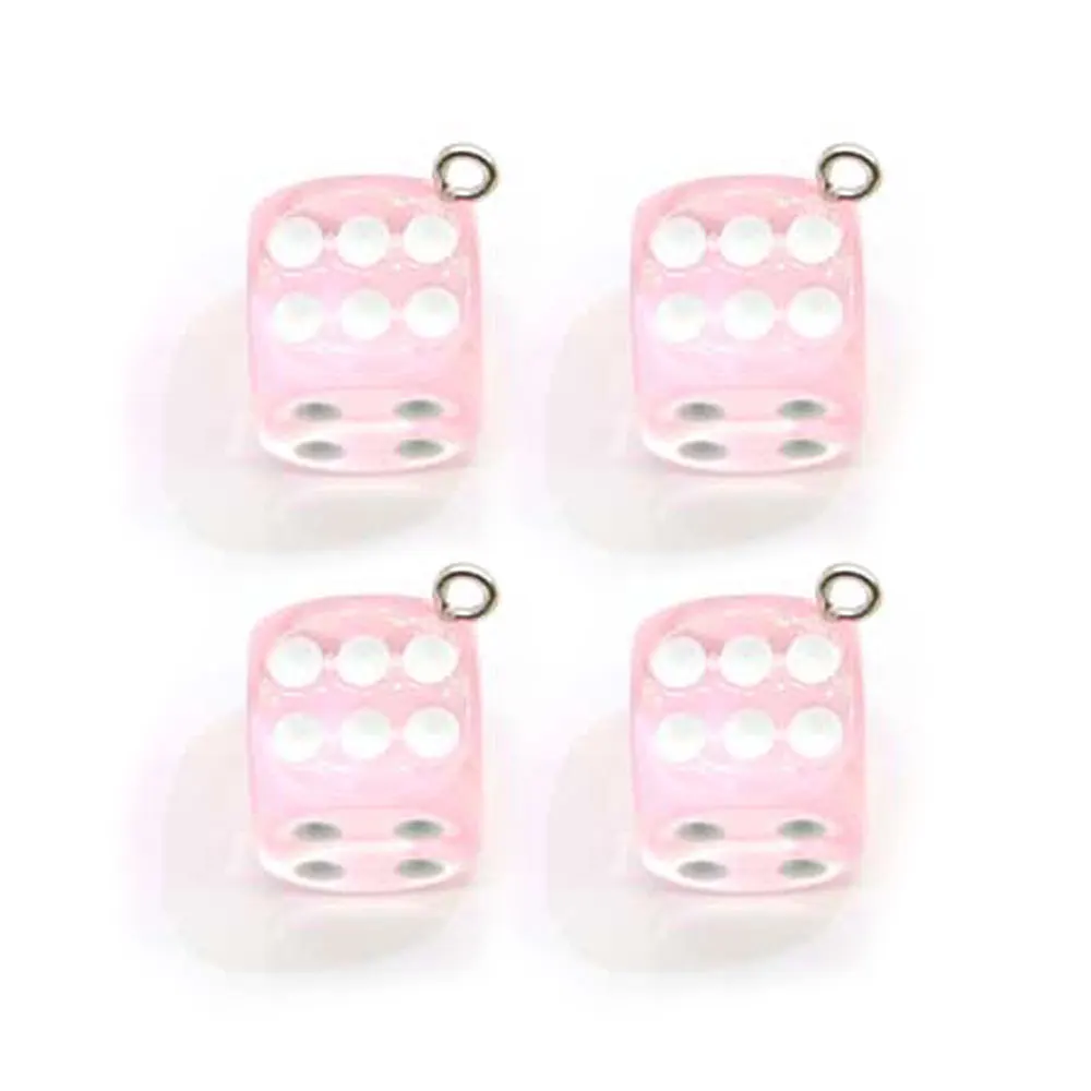 20/50pcs   Resin 3D Dice Craft Colored Transparent Resin Personality Dice Resin Keychain Earring Pendants DIY Jewelry Accessori