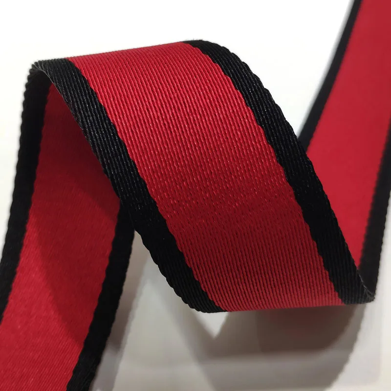 

High Quality Webbing Polyester 1.5 Inch 38mm Bag Strap Red/Black Color Twill Tape