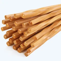 Japanese style bamboo carbonized twist chopsticks household food sticks hotel bamboo and wood tableware bamboo chopsticks