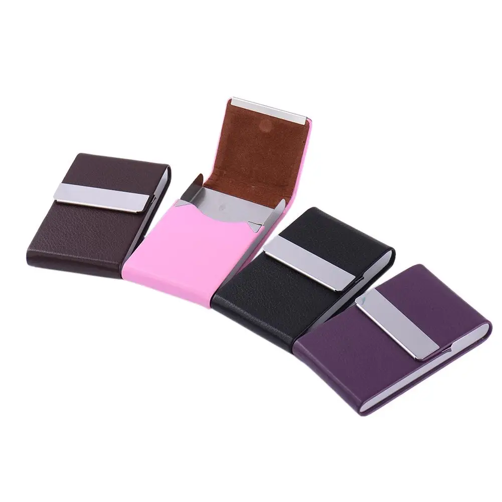 1PCS Smoking Accessories Cigarette Case Cigar Storage Box Stainless Steel Multifunction Card Cases PU Tobacco Holder