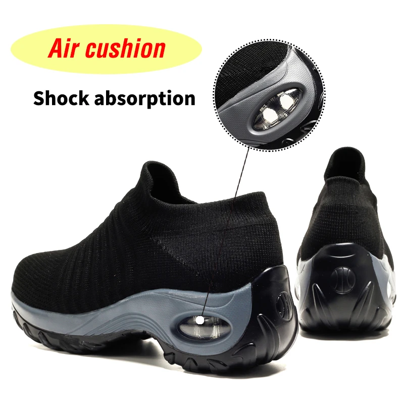 Hot Sale Women Tennis Shoes Breathable Mesh Height-increasing Slip-on Female Sock Footwear Outdoor Women Platforms Sneakers