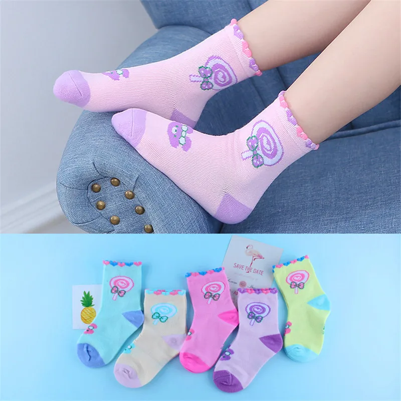 5Pairs/Lot Cartoon Baby Socks autumn and winter Children Sock Breathable Cotton Kid Socks For Boys Girls  Socks 1-12 Years