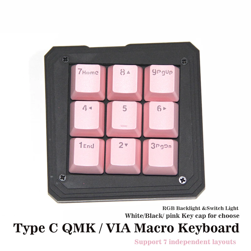 

QMK Keyboard VIA Mechanical Keyboard Keypad Macropad 9 key RGB Backlight Hot swap Switch Macro function Ergonomics Numpad Gaming