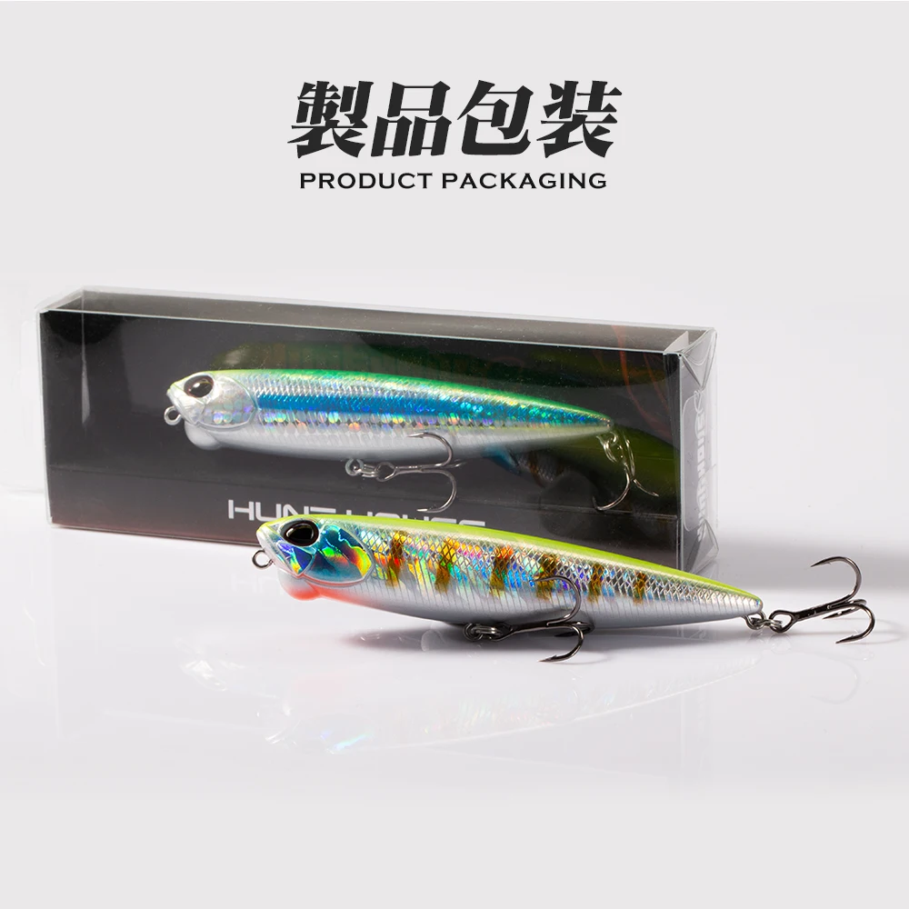 Hunthouse WTD Floating Pencil Fishing Lure 100mm/14.5g 65mm/5.5g Top Water Wobbler Stick Bait For Fishing Bass Trout Tackle view 6
