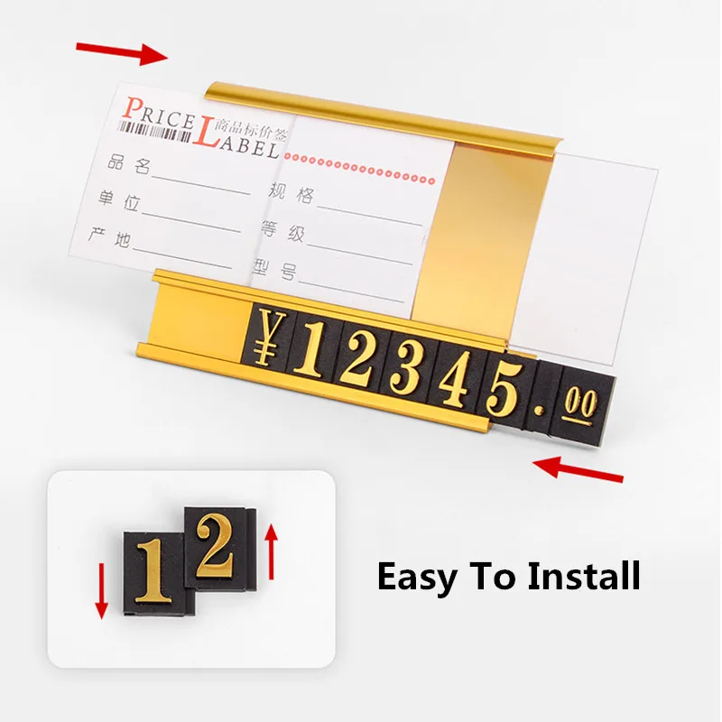 5 stück Aluminium Legierung Commodity Digitale Preis Cube Tag Mini Preis Label Papier Zeichen Halter Display Stand