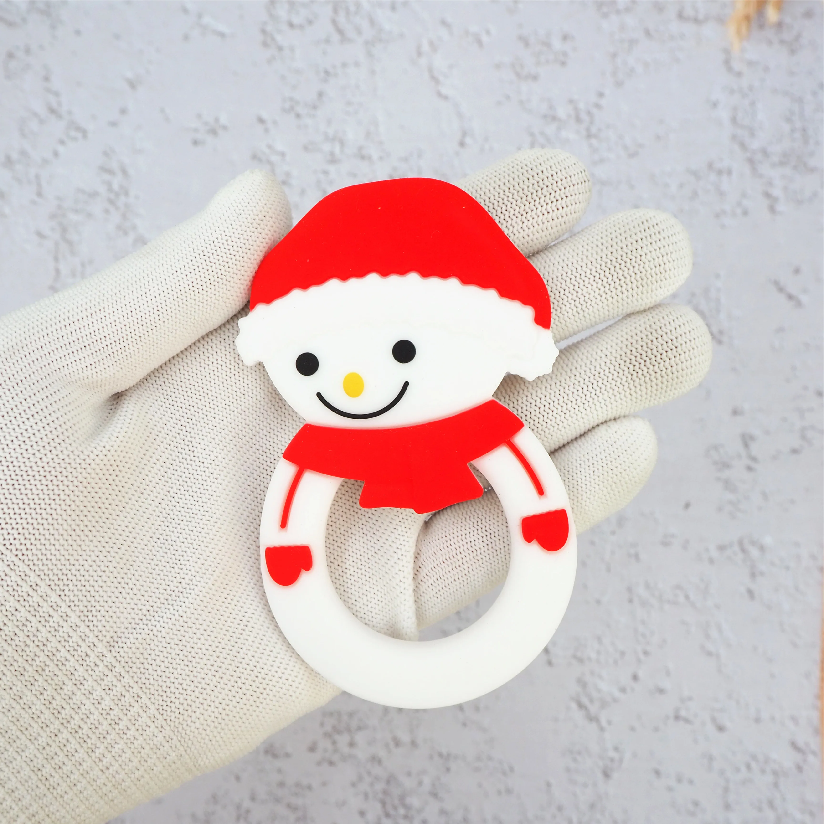 Chenkai 10pcs Silicone Teether Christmas Tree Star Snow Man Teething Baby Santa Claus DIY Infant Dental Comfortable Pacifier