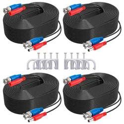 ANNKE 4PCS A Lot 30M 100 Feet BNC Video Power Cable For CCTV AHD Camera DVR Security System Black Surveillance Accessories