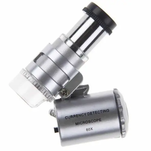 Imagem -04 - Microscópio de Vidro para Joias com Led Ampliação de 60x Lente Mini Luz uv para Inspeção de Carimbo de Diamante Etc.