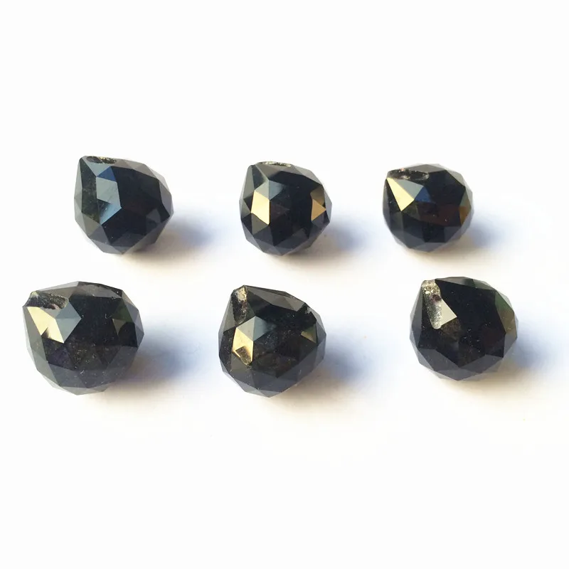 Top Quality 10pcs 20mm Black Faceted Crystal Glass Balls Chandelier Parts Light Lamp Spheres Decoration Wedding Home Decoration