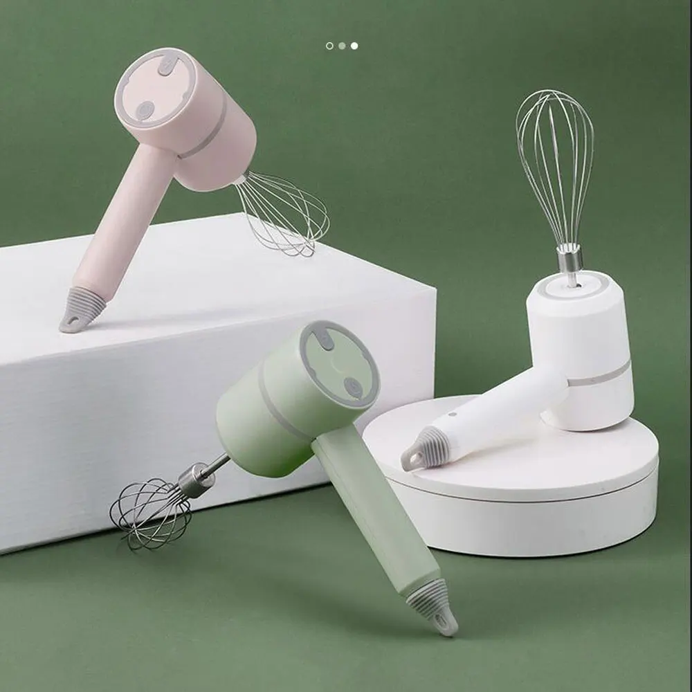 Food Mixer USB Wireless Portable Handheld Electric Kitchen Blender 3 Speeds High Power Dough Blender Egg Beater Hand Mixer