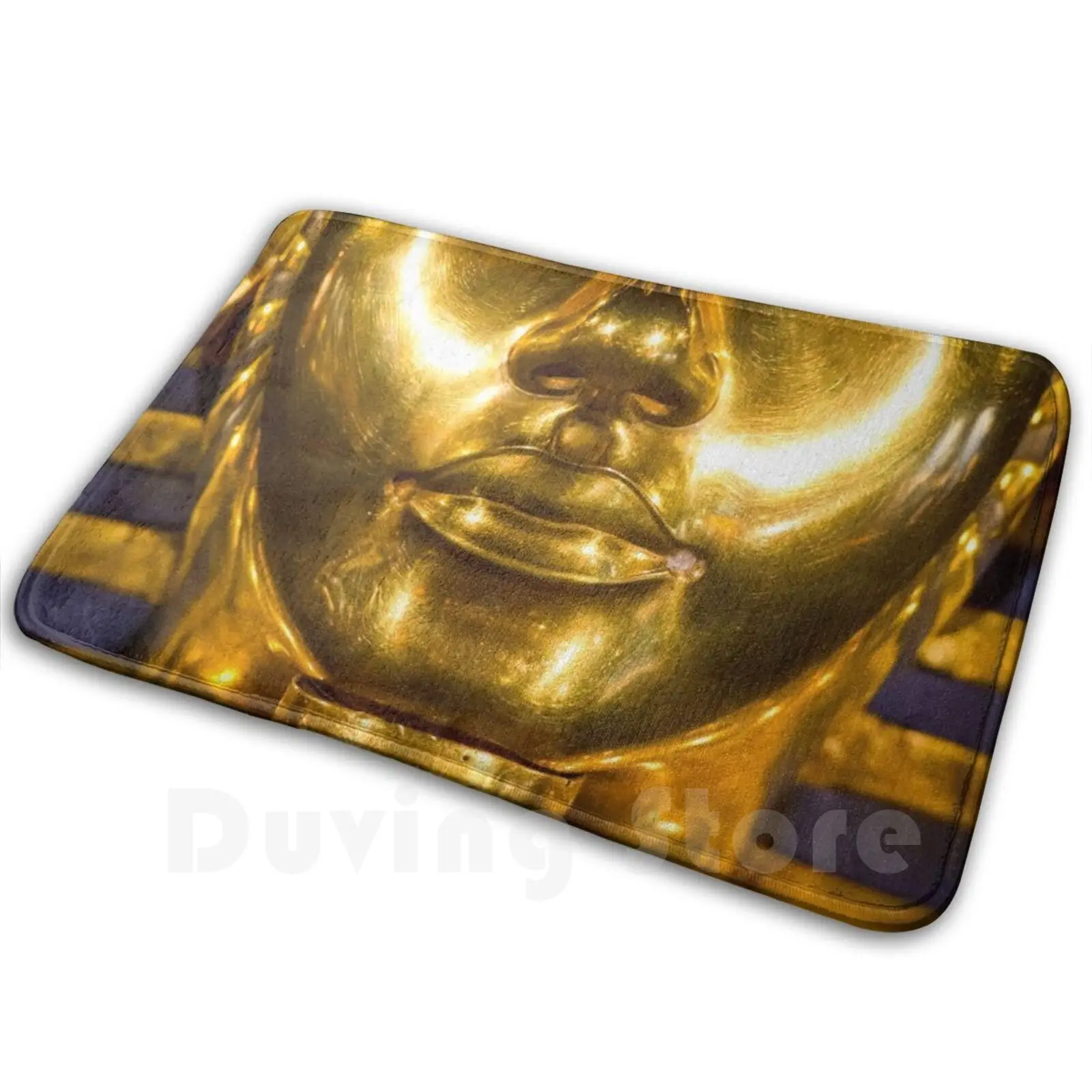 Egypte Farao Tutankhamun Portret Gouden Gezichtsbedekking Zachte Antislipmat Tapijt Kussen Tutankhamun Tutankhamen Farao