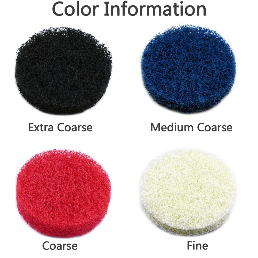 POLIWELL 4PCS 4 Inch 100mm Polyester Scrubbing Pads Industrial Scouring Pad Bathroom Kitchen Automotive Cleaning Polishing Kit