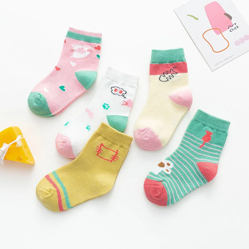 5 Pairs Baby Infant Socks Pink Dinosaur Cute Warm Winter Cartoon Socks Baby Girls Boys Soft Cute Boots Warm Baby Socks Gift