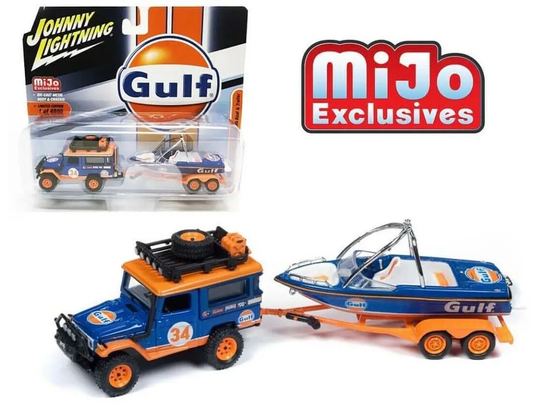 Johnny Lightning cars 1/64 Toyota land cruiser FJ40 gulf oil GULF2019 Metal material collection car boys gift