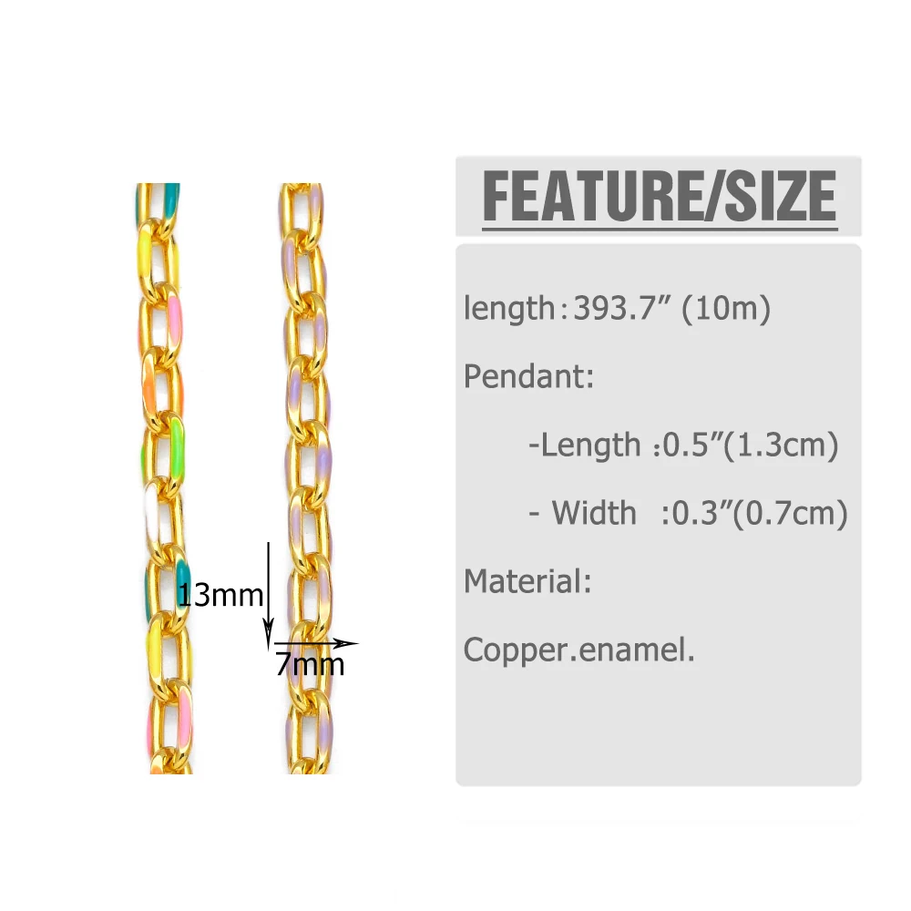 OCESRIO 10M Trendy Handmade Cable Chain for Bracelet Making Gold Plated Copper Components Jewelry Making Supplies cana039