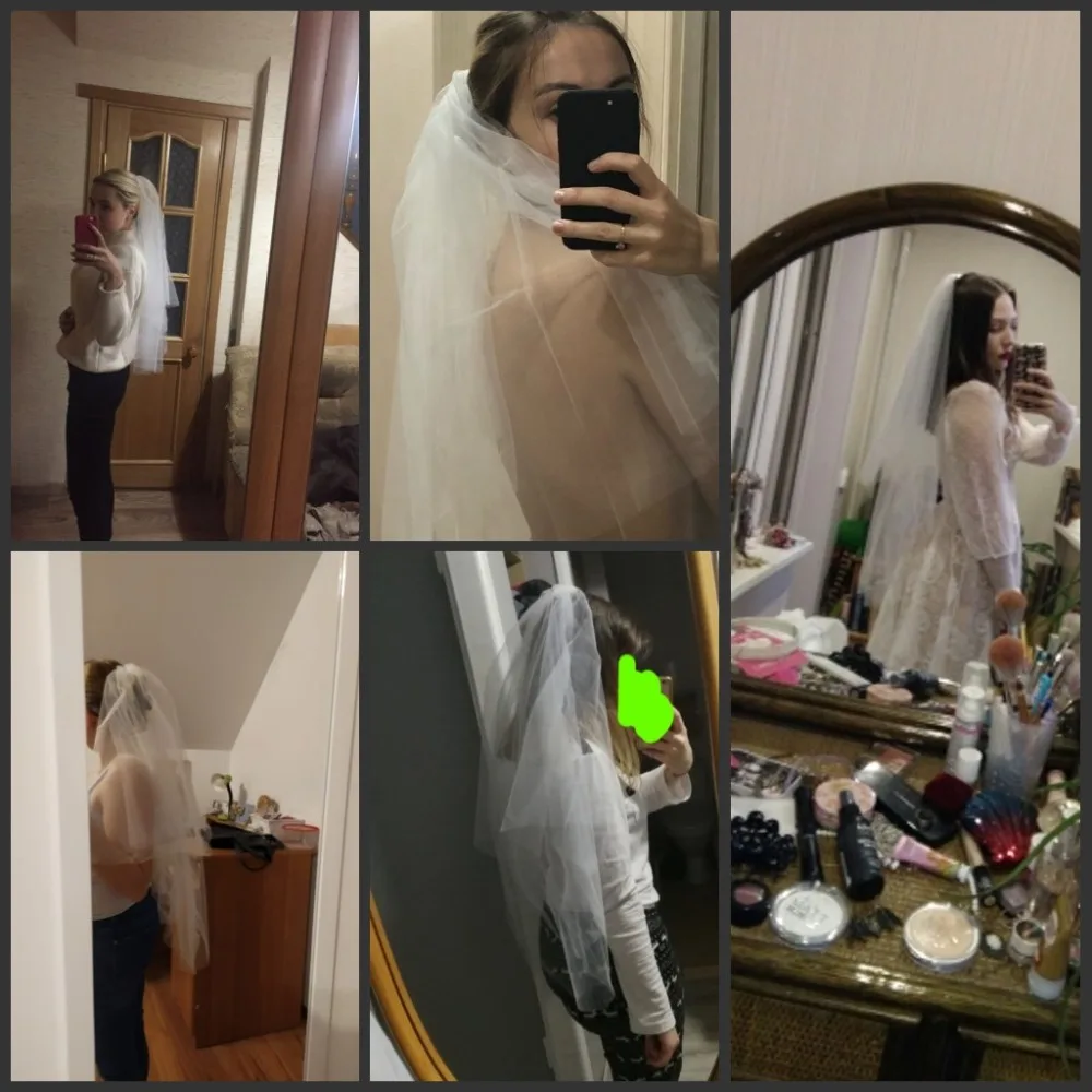 In stock voile Short Veil Cheap wedding accessories Welon veu de noiva Bridal Veil 2026 sluier bridal accessories brautschleier