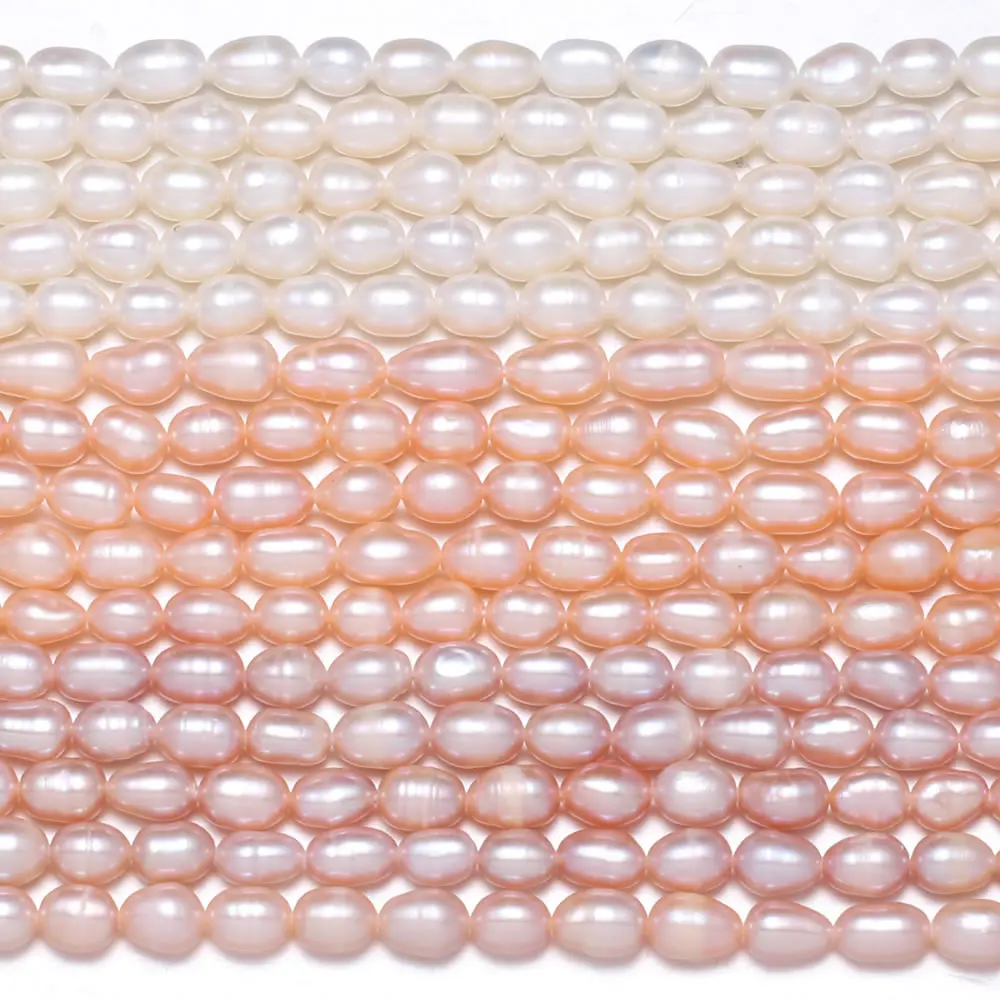 Natural Freshwater Pearl Beads High Quality Rice Shape Punch Loose Beads for DIY Elegant Necklace Bracelet Jewelry Making 4-5MM