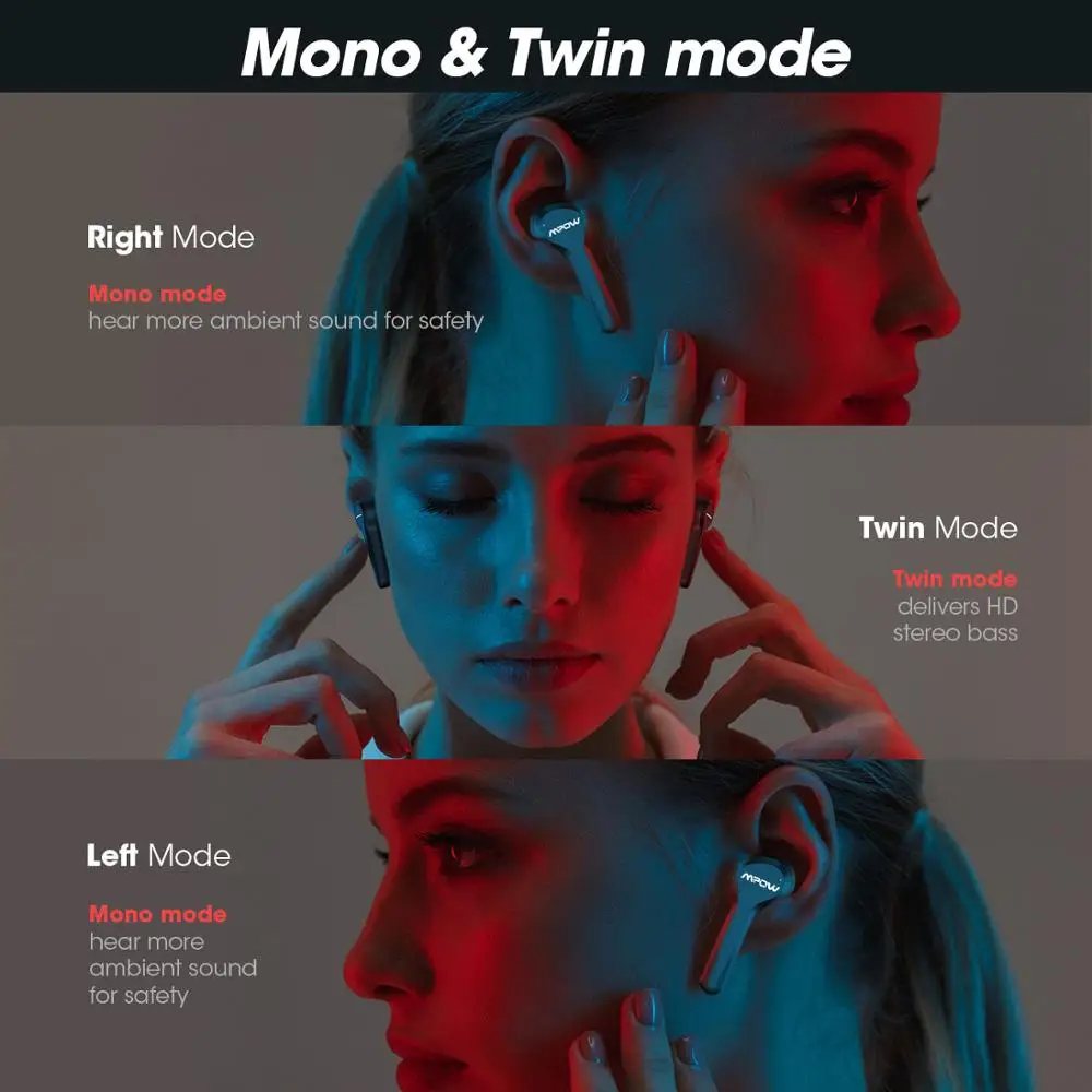 MPOW M9 في الأذن سماعات لاسلكية بلوتوث 5.0 ستيريو IPX7 سماعات مقاومة للماء مع 30H بلاي تايم للهواتف الذكية iOS أندرويد