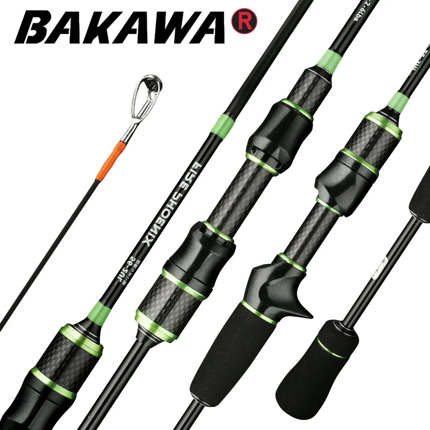 BAKAWA Trout Fishing Rod 1.68m 1.8m Portable EVA Handle Solid Tip Carbon Spinning/Casting 2-8g Lure WT UL Travel Pole